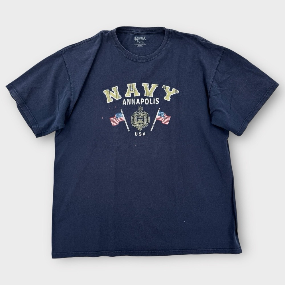 Gear For Sports USA Navy Academy T Shirt Mens XL Annapolis Maryland Blue Flag